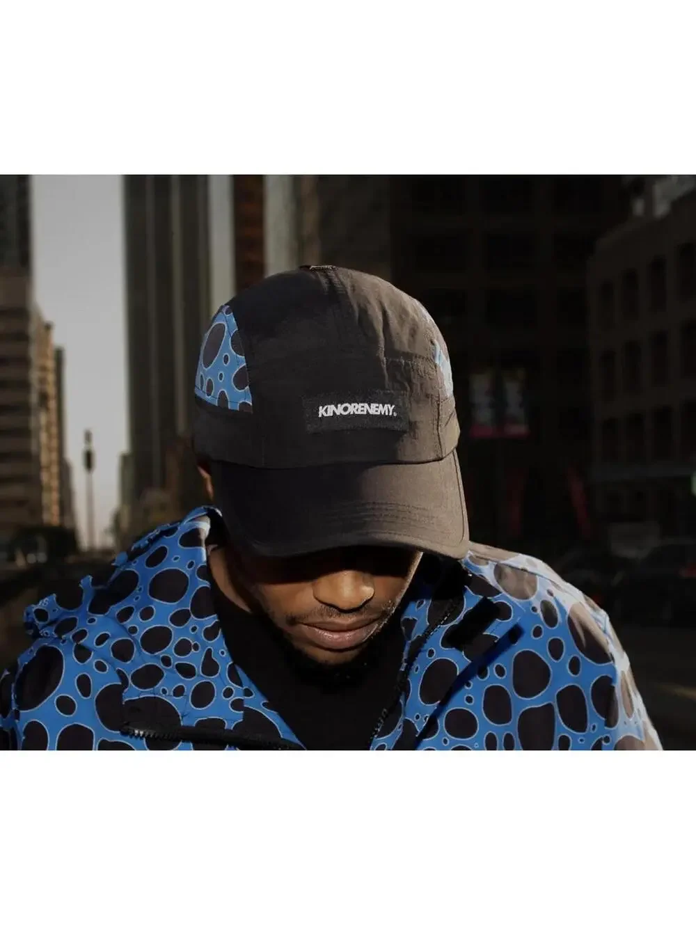 Kin Or Enemy Co. “KINORENEMY” Blue Dart Frog 5 Camper Hat